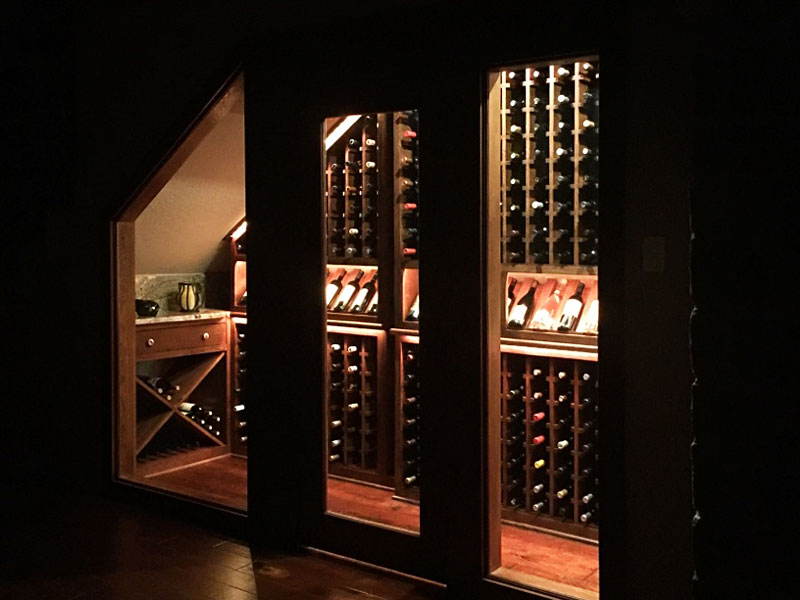 Wine Room Addition Under Staircase